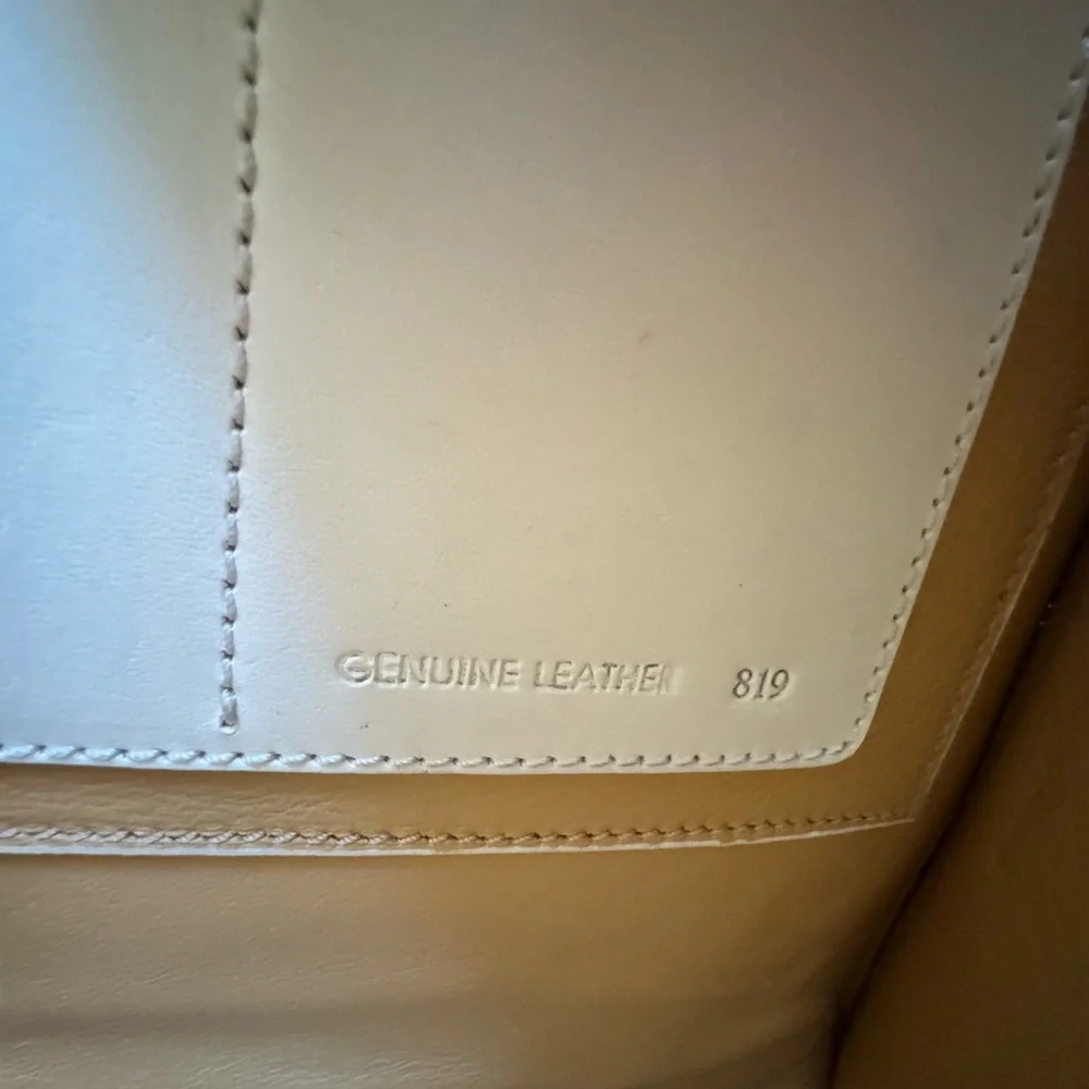 Dooney & Bourke (Made in Italy) Vintage White Leather Bamboo Handle Backpack